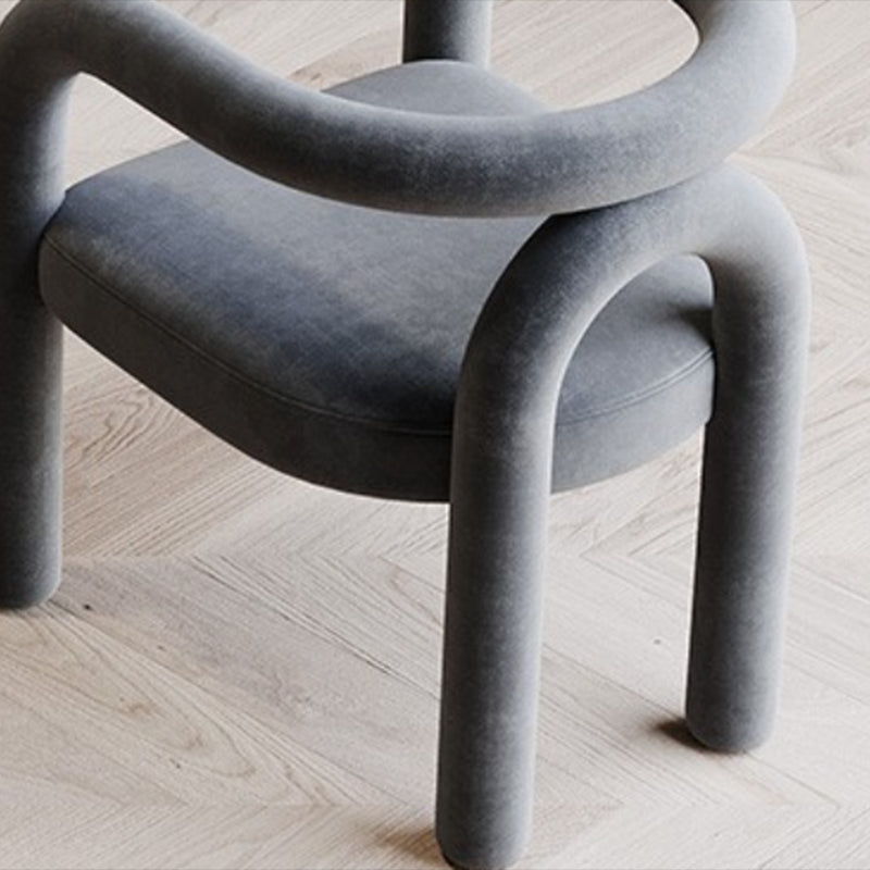 Contemporary Style Dining Chairs Velvet Open Back Arm Chair for Home