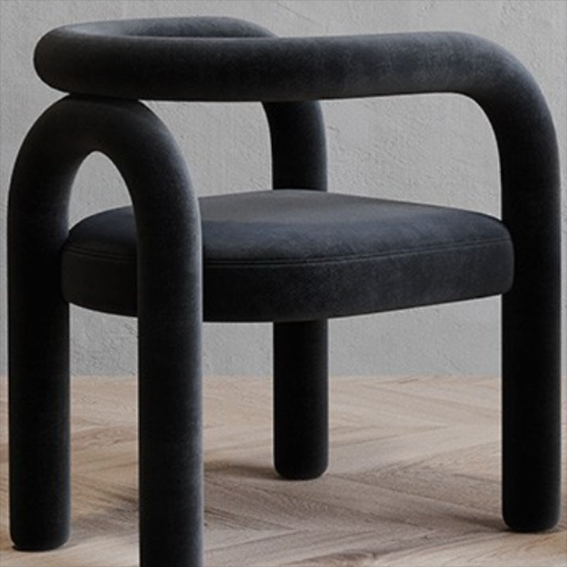 Contemporary Style Dining Chairs Velvet Open Back Arm Chair for Home