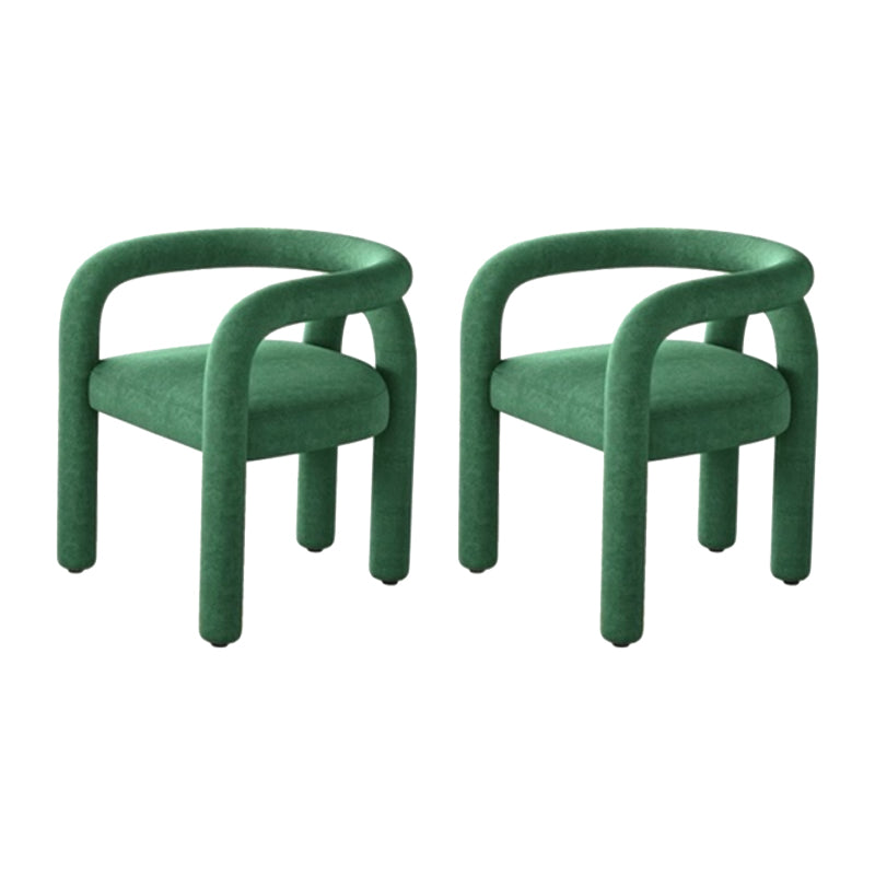 Contemporary Style Dining Chairs Velvet Open Back Arm Chair for Home