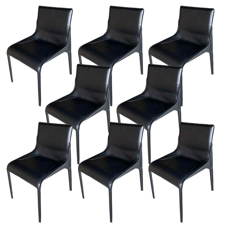 Metal Modern Dining Chair with Solid Back Matte Finish Indoor Side Chair