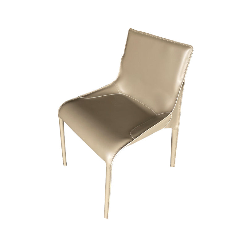 Metal Modern Dining Chair with Solid Back Matte Finish Indoor Side Chair