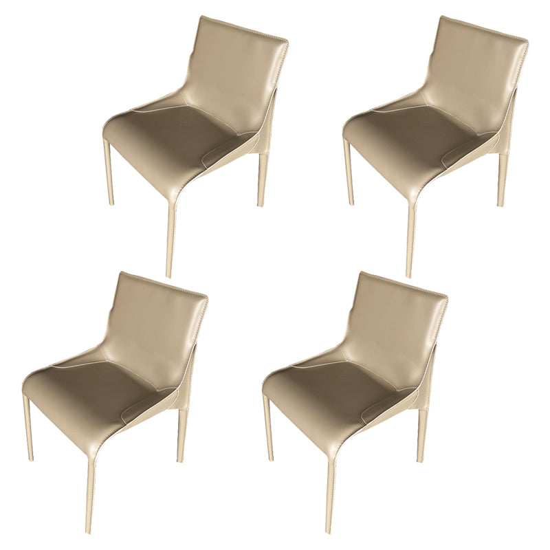 Metal Modern Dining Chair with Solid Back Matte Finish Indoor Side Chair
