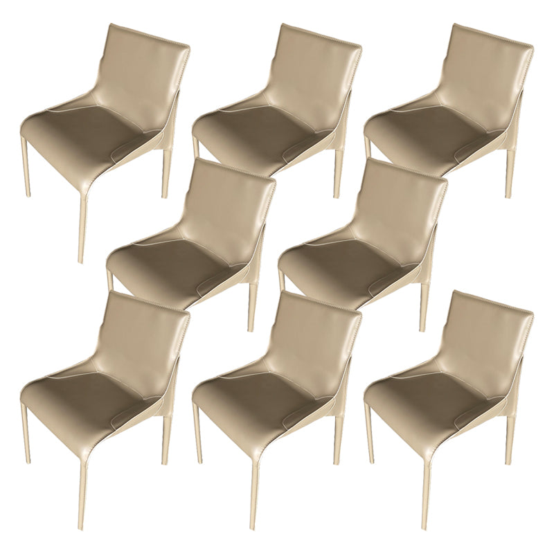 Metal Modern Dining Chair with Solid Back Matte Finish Indoor Side Chair