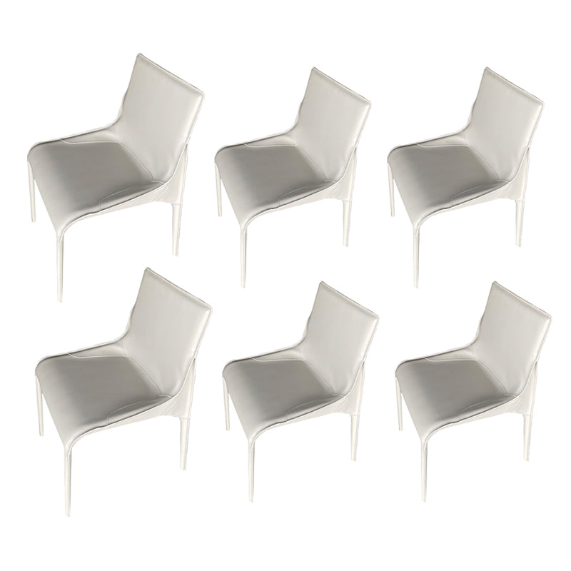 Metal Modern Dining Chair with Solid Back Matte Finish Indoor Side Chair