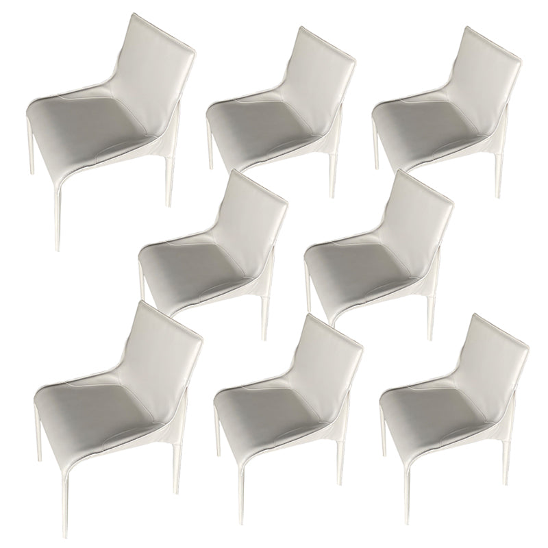 Metal Modern Dining Chair with Solid Back Matte Finish Indoor Side Chair