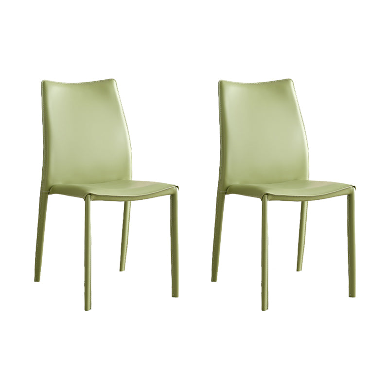 Faux Leather Upholstered Indoor Chair Matte Finish Solid Back Side Chair