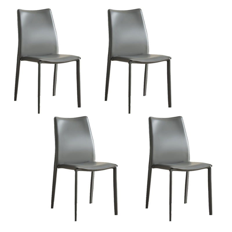 Faux Leather Upholstered Indoor Chair Matte Finish Solid Back Side Chair