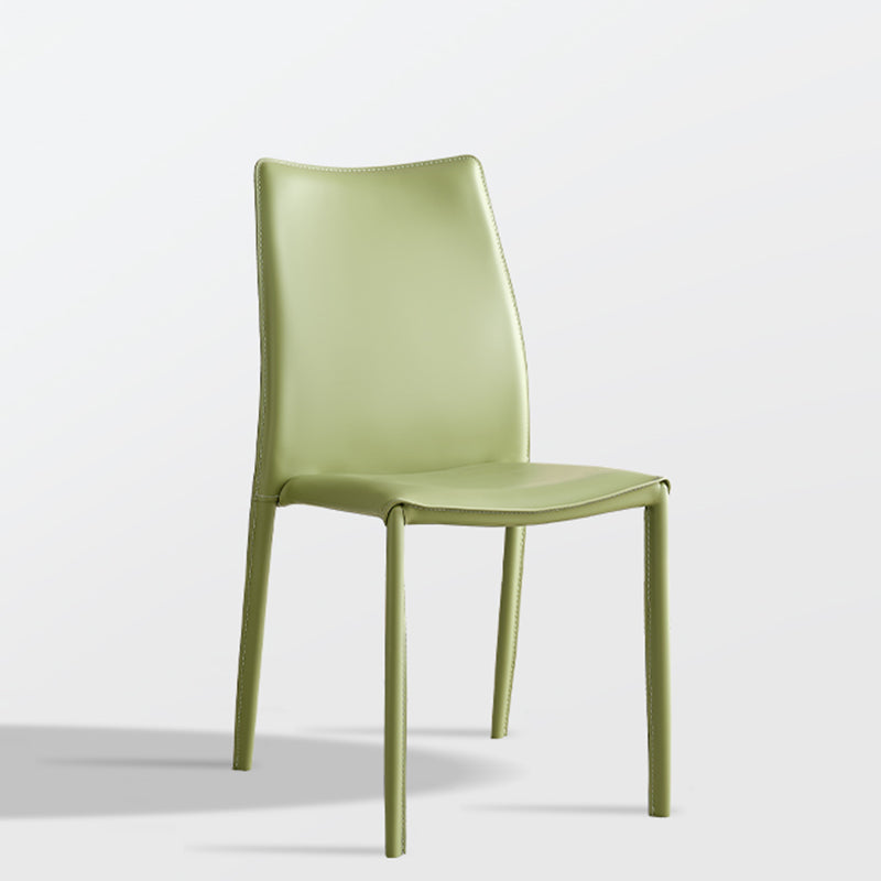 Faux Leather Upholstered Indoor Chair Matte Finish Solid Back Side Chair