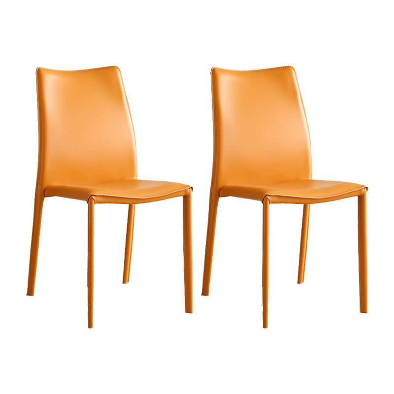 Faux Leather Upholstered Indoor Chair Matte Finish Solid Back Side Chair