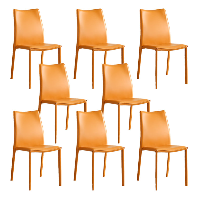 Faux Leather Upholstered Indoor Chair Matte Finish Solid Back Side Chair