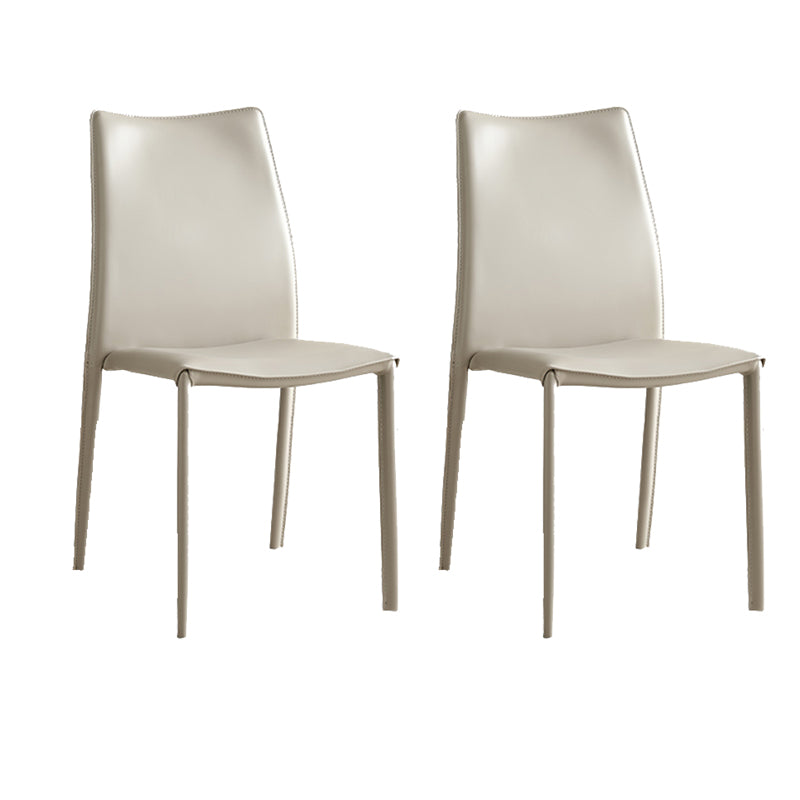 Faux Leather Upholstered Indoor Chair Matte Finish Solid Back Side Chair