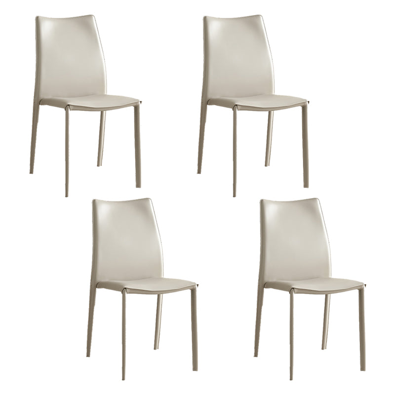 Faux Leather Upholstered Indoor Chair Matte Finish Solid Back Side Chair