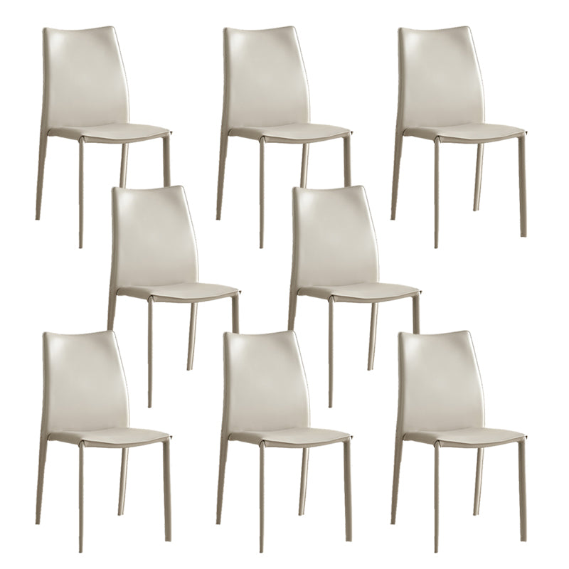 Faux Leather Upholstered Indoor Chair Matte Finish Solid Back Side Chair