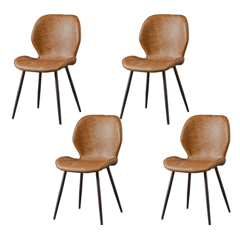 Metal Industrial Side Chair Matte Finish Wingback Dining Chair