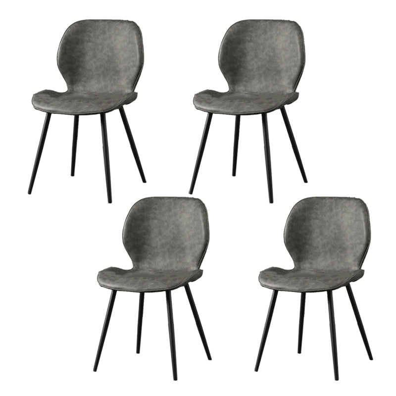 Metal Industrial Side Chair Matte Finish Wingback Dining Chair