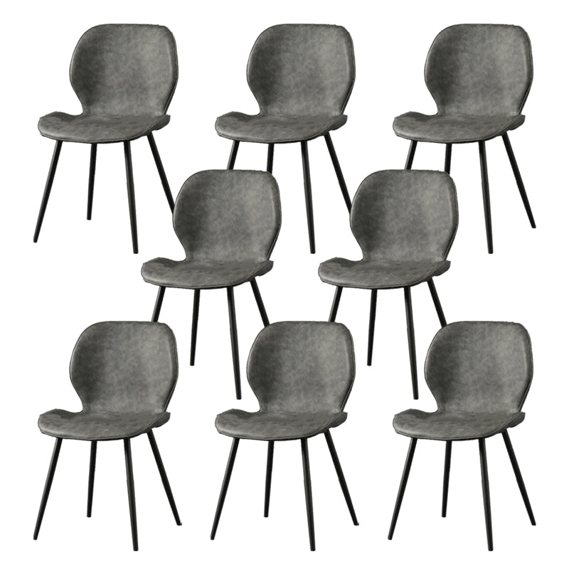 Metal Industrial Side Chair Matte Finish Wingback Dining Chair