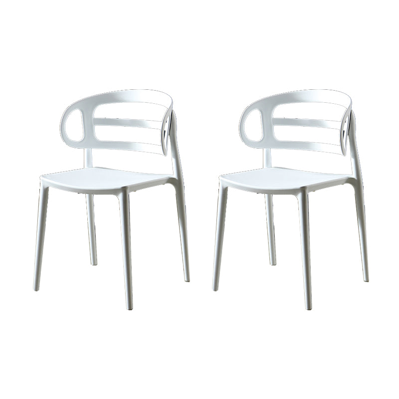 Scandinavian Arm Dining Chairs Plastic Low Back Dining Side Chair for Home
