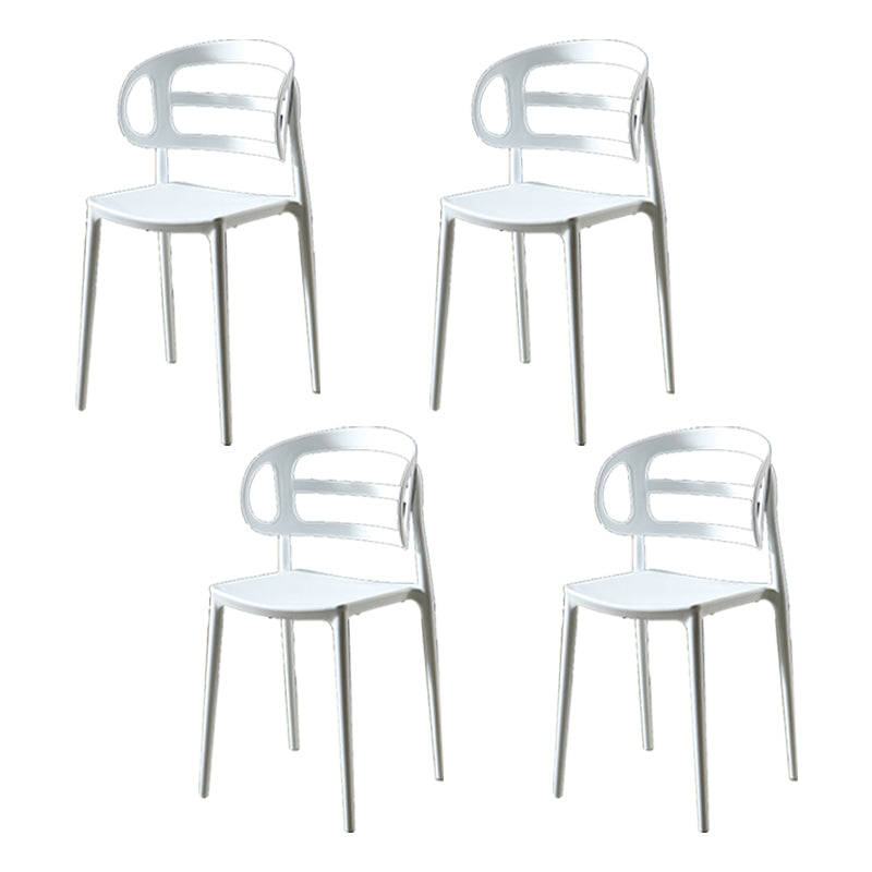 Scandinavian Arm Dining Chairs Plastic Low Back Dining Side Chair for Home