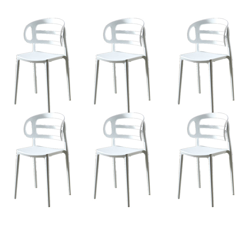 Scandinavian Arm Dining Chairs Plastic Low Back Dining Side Chair for Home
