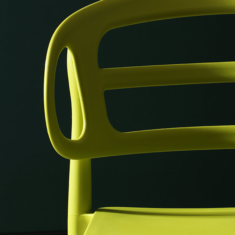 Scandinavian Arm Dining Chairs Plastic Low Back Dining Side Chair for Home