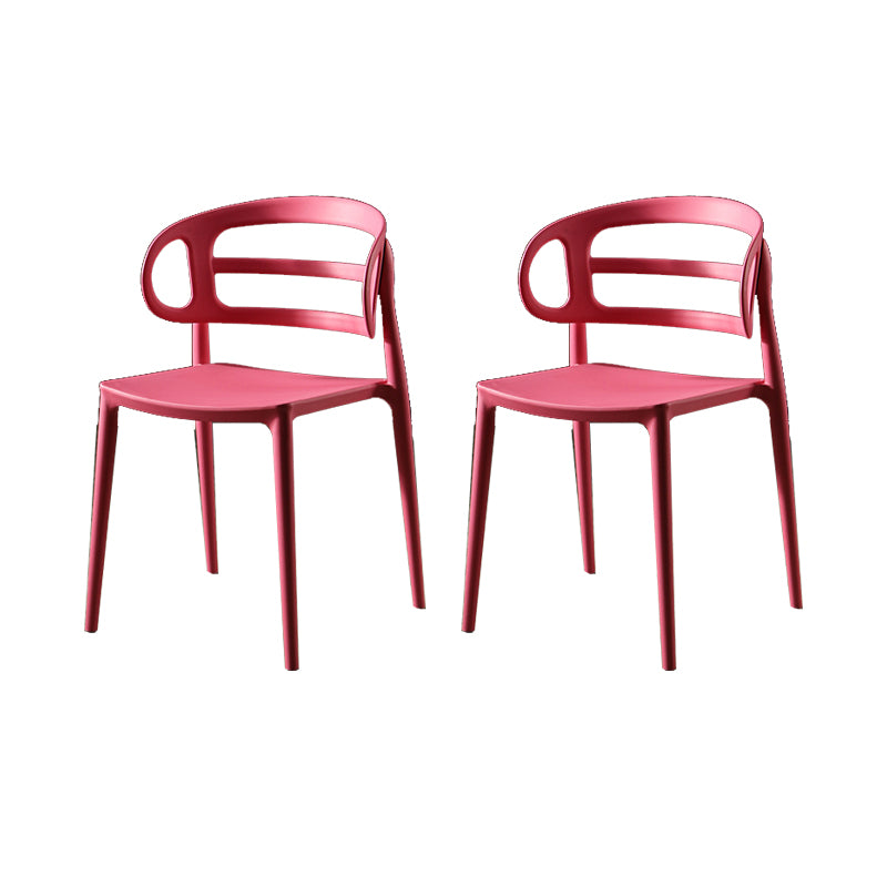 Scandinavian Arm Dining Chairs Plastic Low Back Dining Side Chair for Home