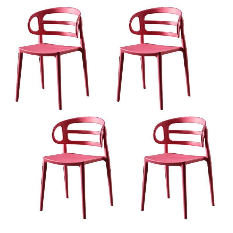 Scandinavian Arm Dining Chairs Plastic Low Back Dining Side Chair for Home