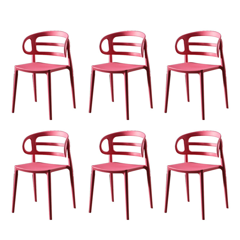 Scandinavian Arm Dining Chairs Plastic Low Back Dining Side Chair for Home