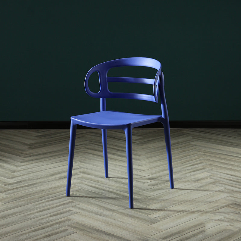 Scandinavian Arm Dining Chairs Plastic Low Back Dining Side Chair for Home