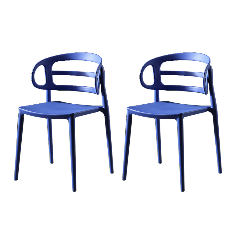 Scandinavian Arm Dining Chairs Plastic Low Back Dining Side Chair for Home