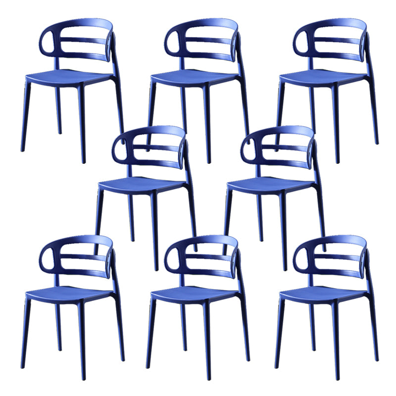 Scandinavian Arm Dining Chairs Plastic Low Back Dining Side Chair for Home