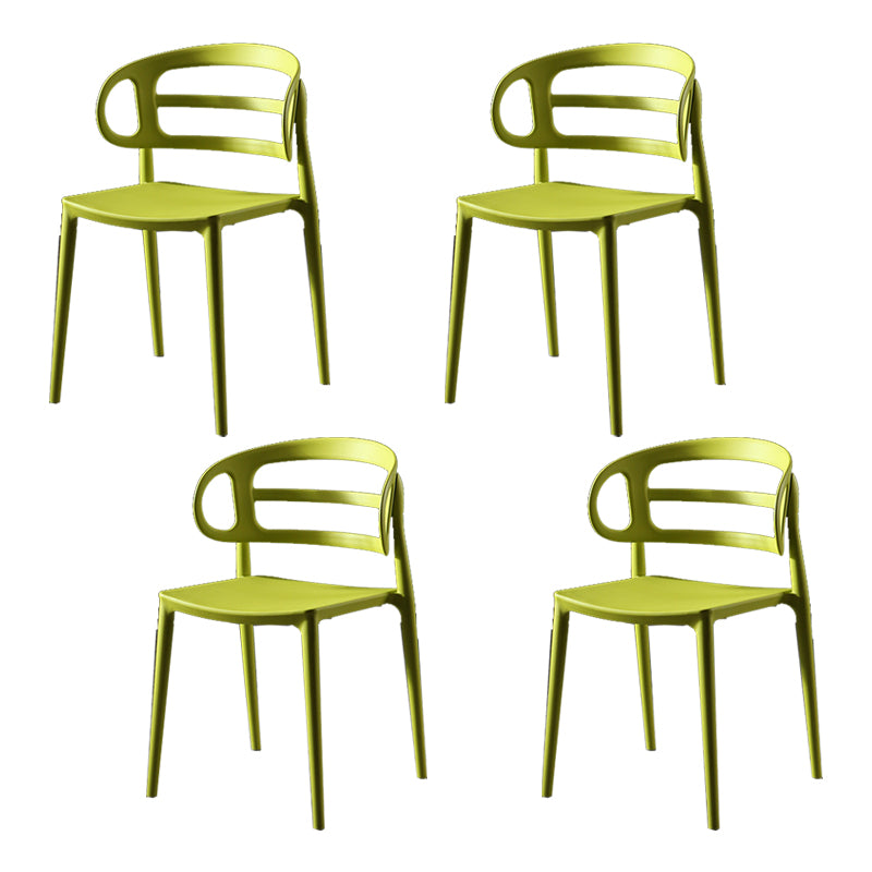 Scandinavian Arm Dining Chairs Plastic Low Back Dining Side Chair for Home