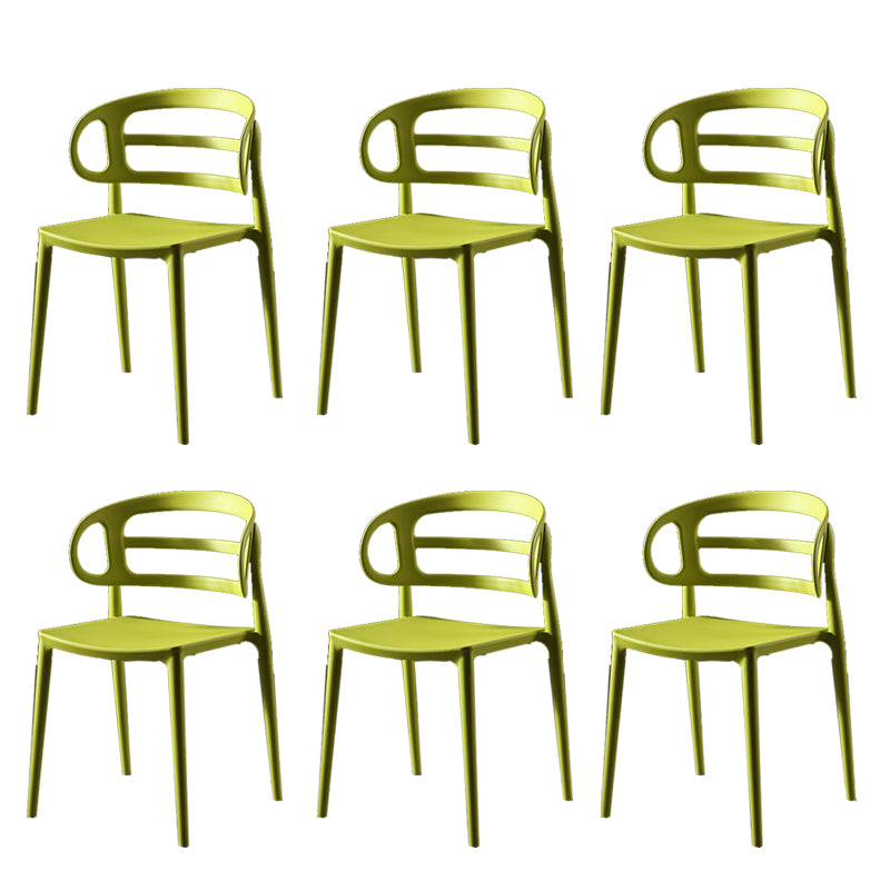 Scandinavian Arm Dining Chairs Plastic Low Back Dining Side Chair for Home