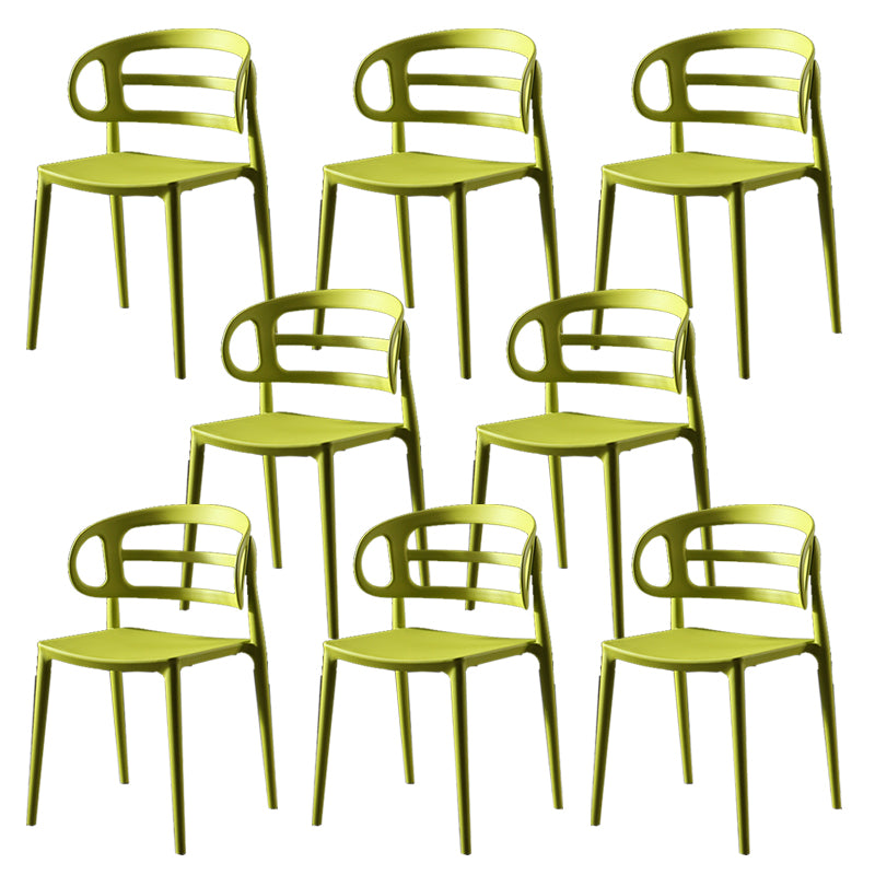 Scandinavian Arm Dining Chairs Plastic Low Back Dining Side Chair for Home