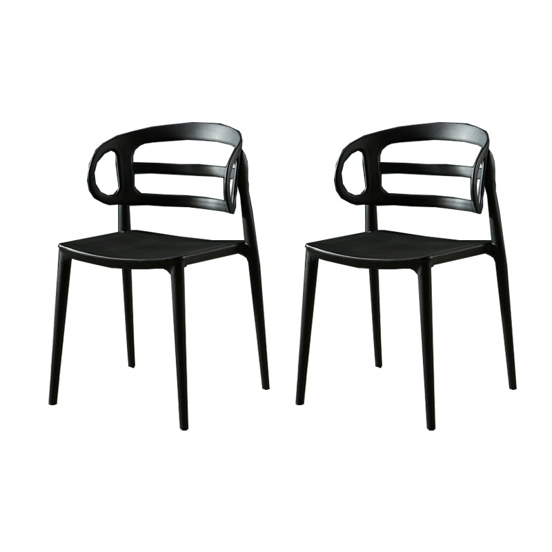 Scandinavian Arm Dining Chairs Plastic Low Back Dining Side Chair for Home