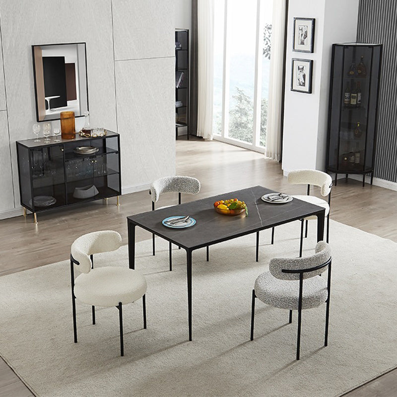 Open Back Dining Side Chair Contemporary Armless Dining Chairs