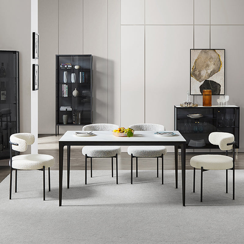 Open Back Dining Side Chair Contemporary Armless Dining Chairs