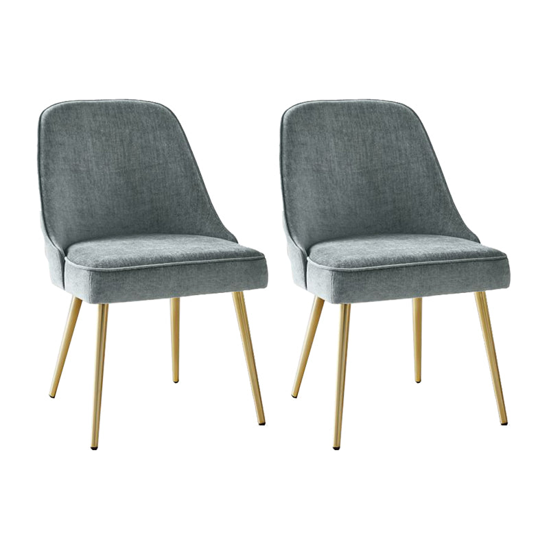 Gold Iron Legs Dining Chairs Glam Upholstered Low Back Side Chair