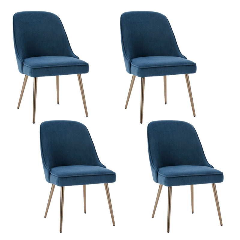 Gold Iron Legs Dining Chairs Glam Upholstered Low Back Side Chair