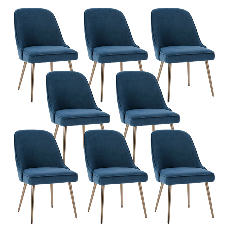 Gold Iron Legs Dining Chairs Glam Upholstered Low Back Side Chair