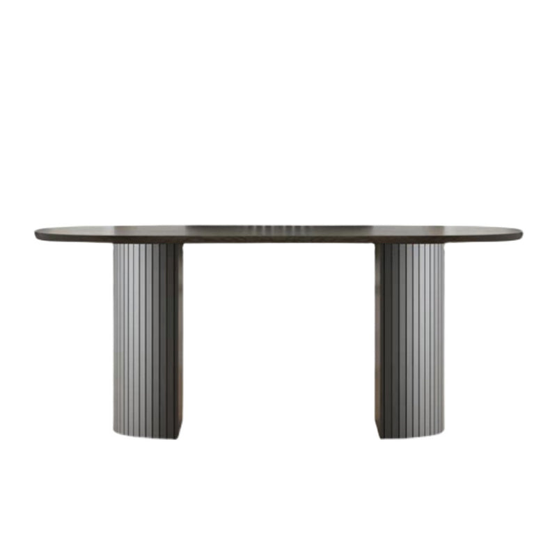 Oval Dining Room Table Modern Black Double Pedestal Dinner Table