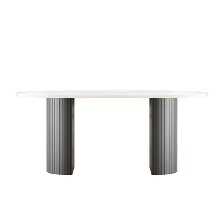Oval Dining Room Table Modern Black Double Pedestal Dinner Table