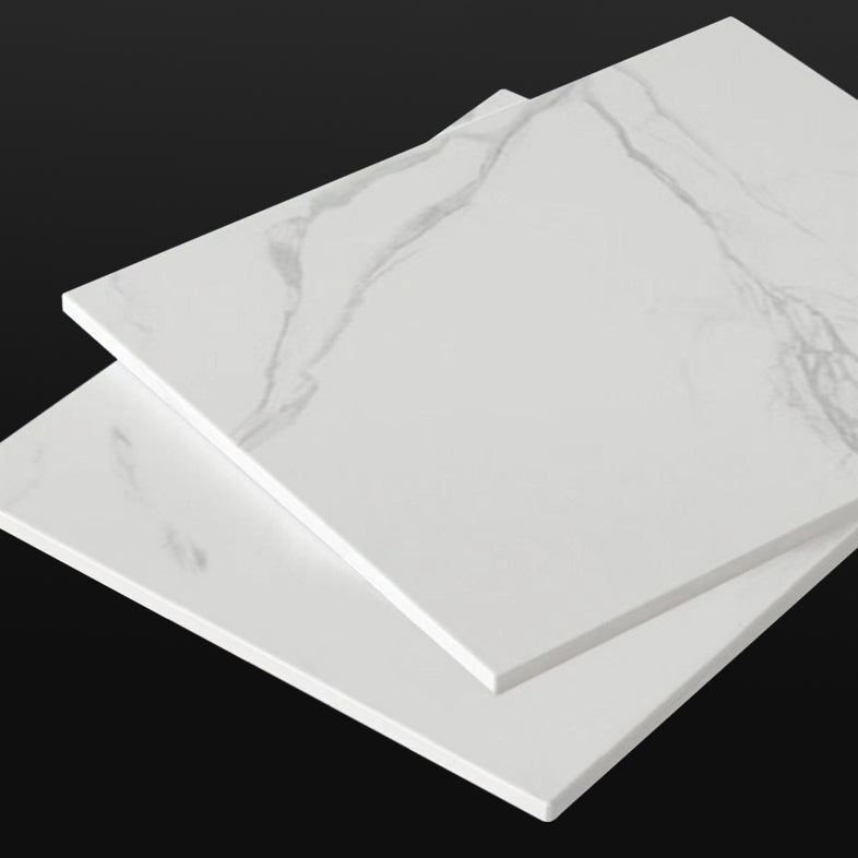 White Rectangle Dining Room Collection Modern Stone and Acrylic Table