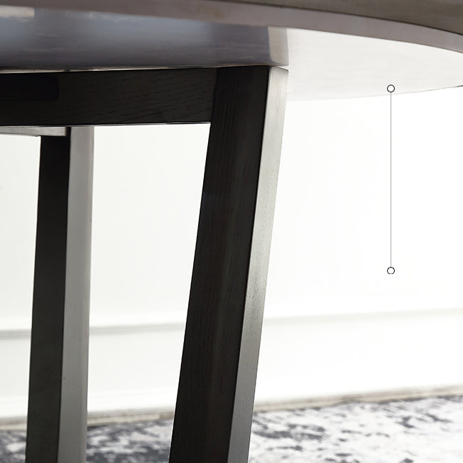 Round Dining Table Modern Sintered Top Stone Dining Table in Black