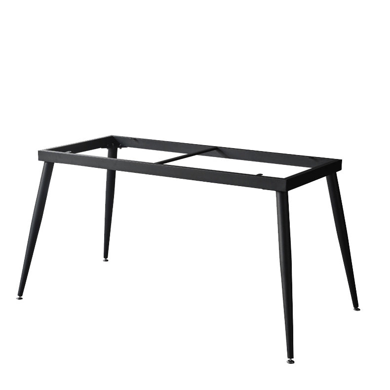 Industrial Dining Table with Black Stone Rectangle Dining Table for Kitchen
