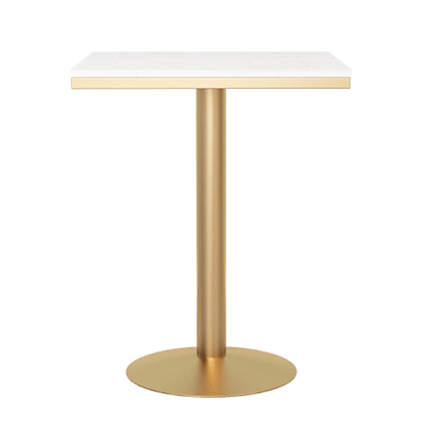 Metal Traditional Luxury Round Table White Stone Top Table with Pedestal Base