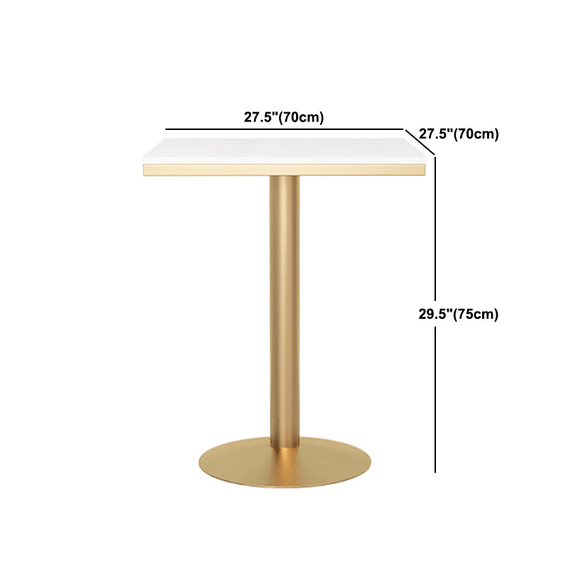 Metal Traditional Luxury Round Table White Stone Top Table with Pedestal Base