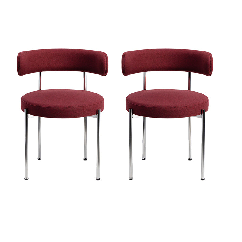 Contemporary Style Dining Chairs Upholstered Open Back Armless Chair for Home