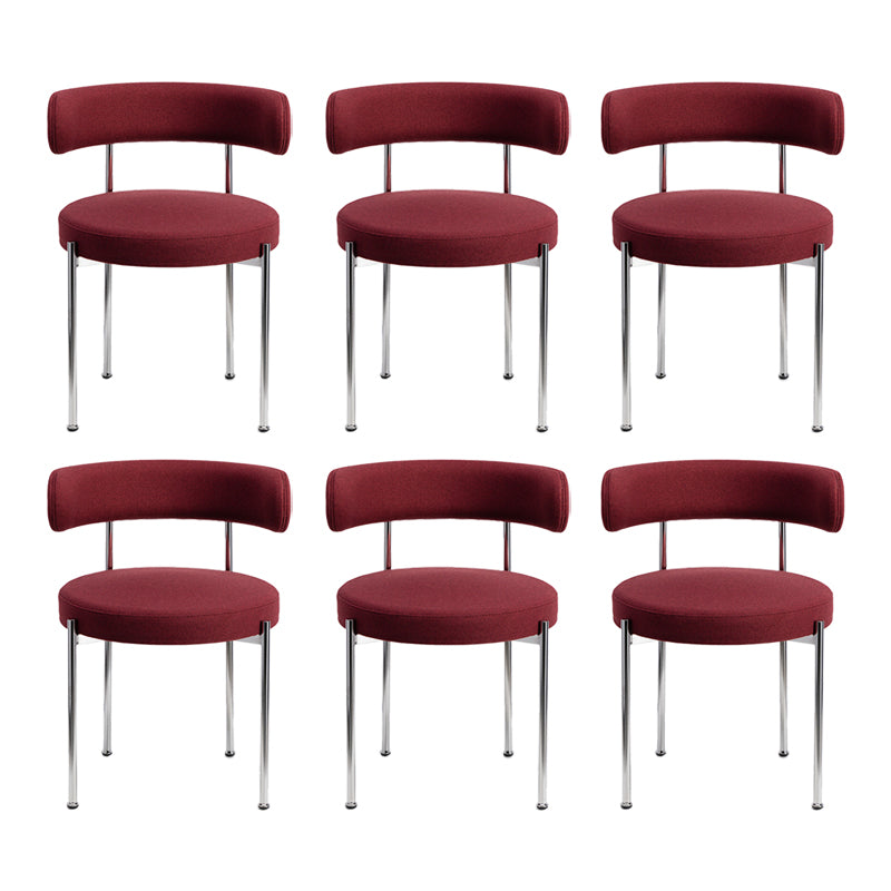 Contemporary Style Dining Chairs Upholstered Open Back Armless Chair for Home