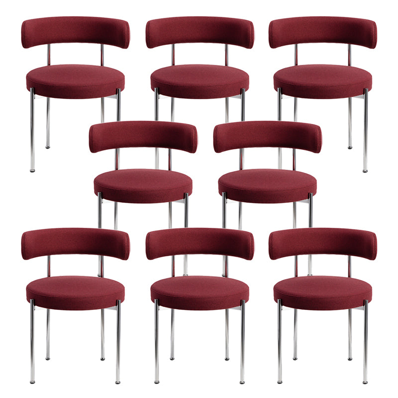 Contemporary Style Dining Chairs Upholstered Open Back Armless Chair for Home