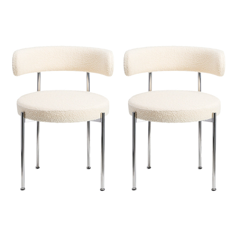Contemporary Style Dining Chairs Upholstered Open Back Armless Chair for Home